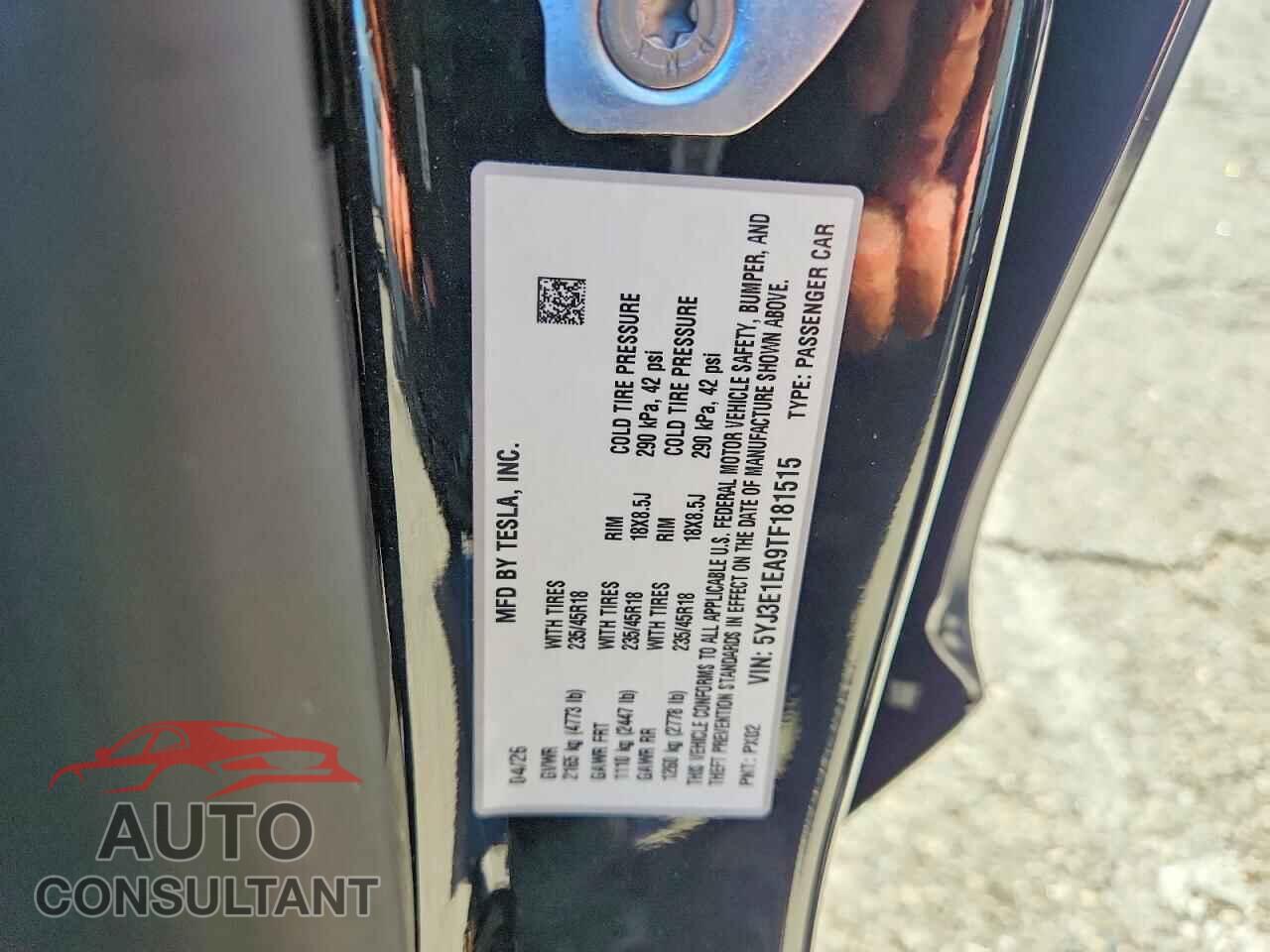 TESLA MODEL 3 2026 - 5YJ3E1EA9TF181515