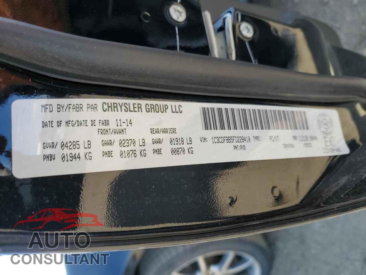 DODGE DART 2015 - 1C3CDFBB5FD228410