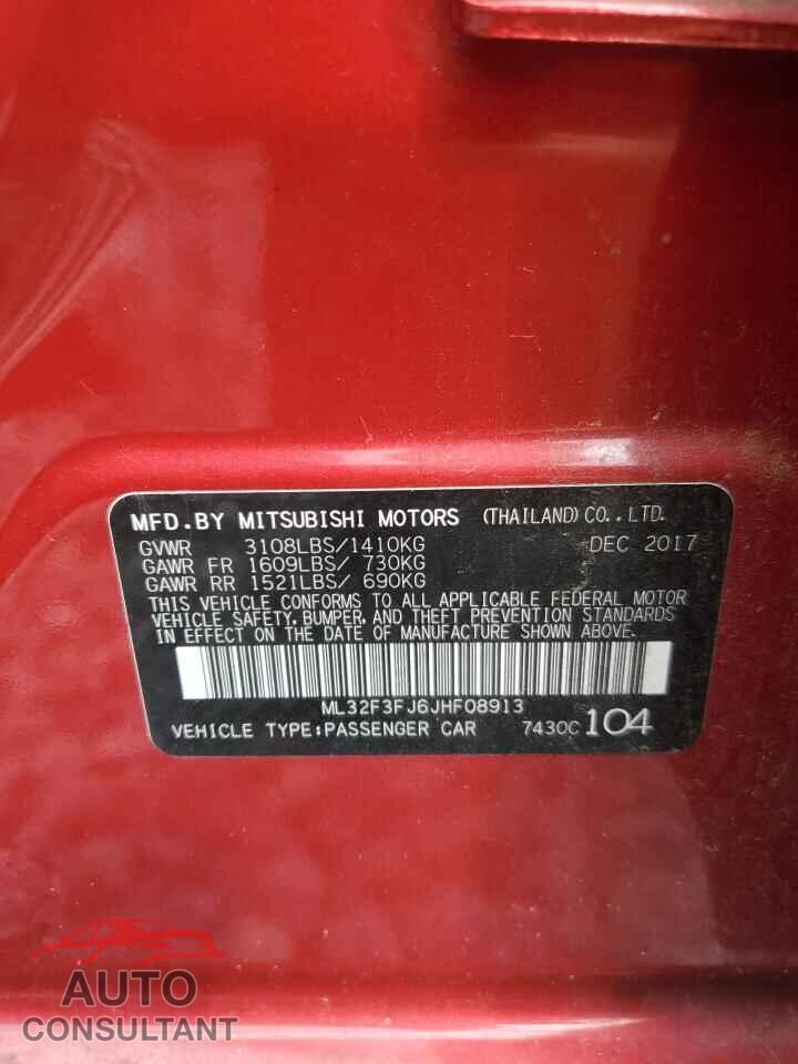 MITSUBISHI MIRAGE 2018 - ML32F3FJ6JHF08913