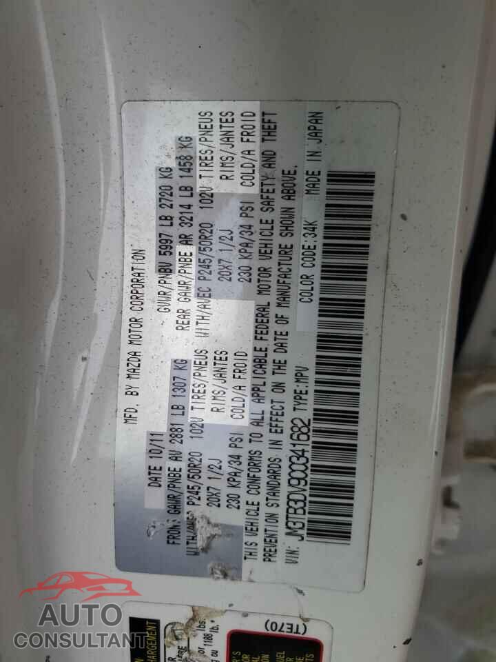 MAZDA CX-9 2012 - JM3TB3DV9C0341682