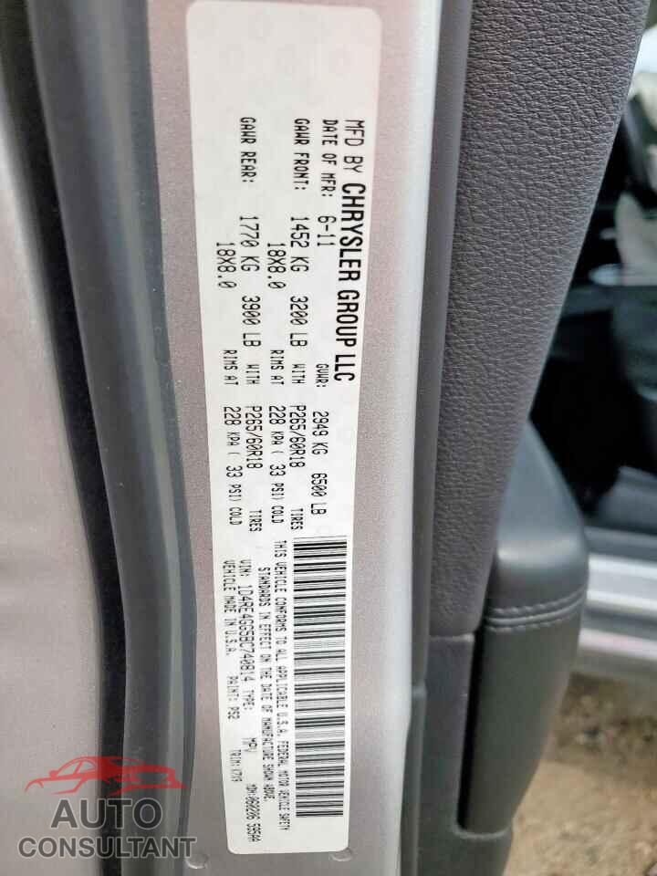 DODGE DURANGO 2011 - 1D4RE4GG5BC740814