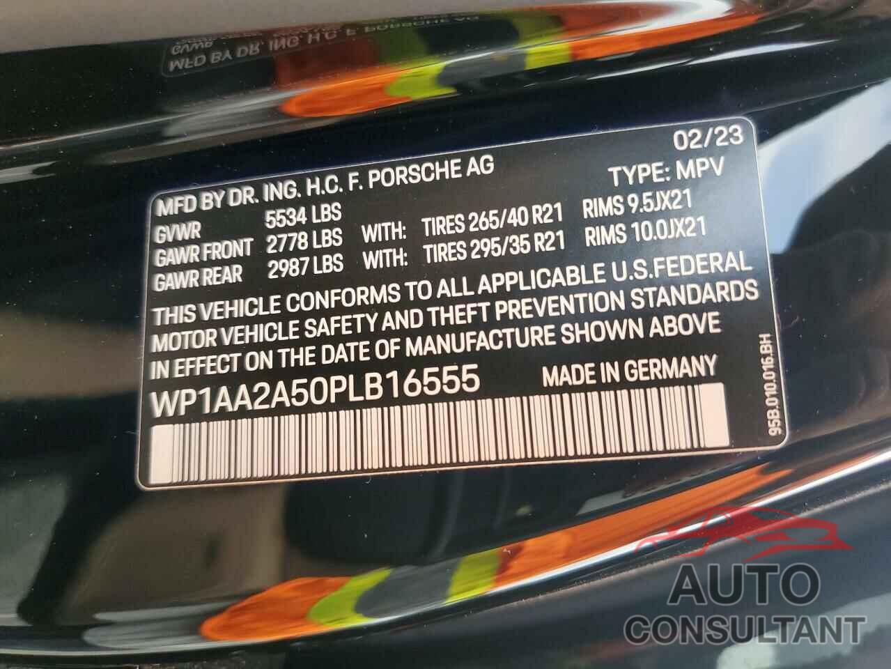 PORSCHE MACAN BASE 2023 - WP1AA2A50PLB16555