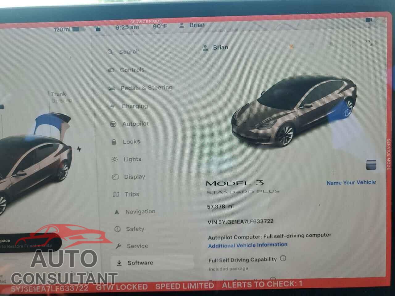 TESLA MODEL 3 2020 - 5YJ3E1EA7LF633722