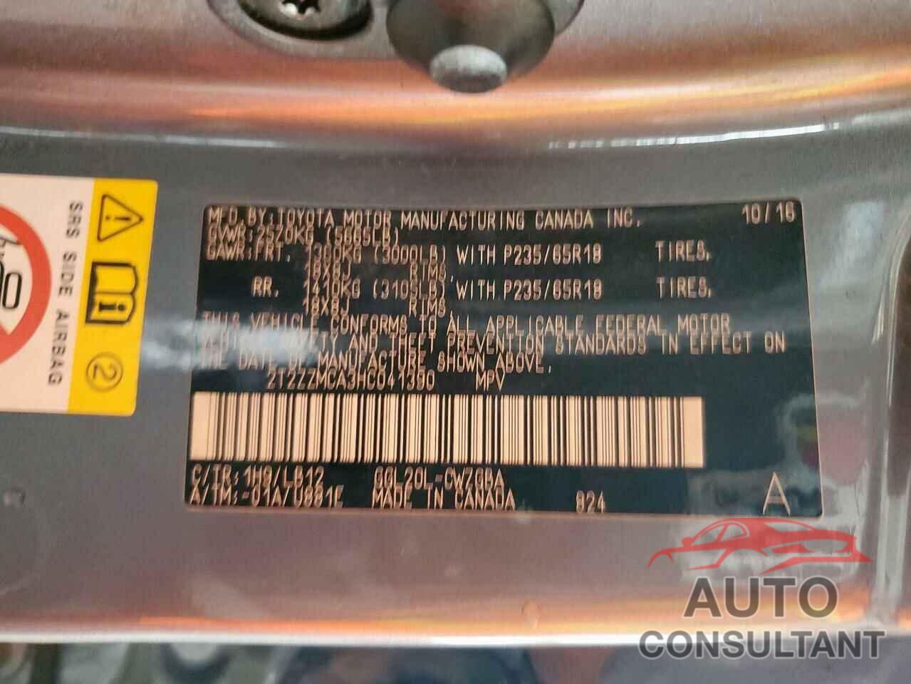 LEXUS RX350 2017 - 2T2ZZMCA3HC041390