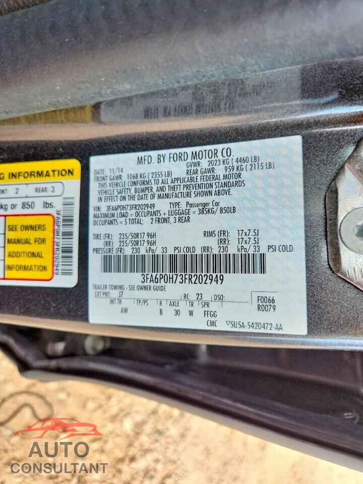 FORD FUSION 2015 - 3FA6P0H73FR202949