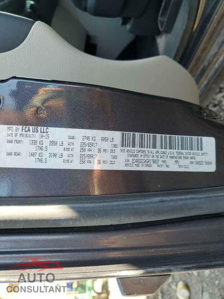 DODGE CARAVAN 2016 - 2C4RDGCG4GR176837
