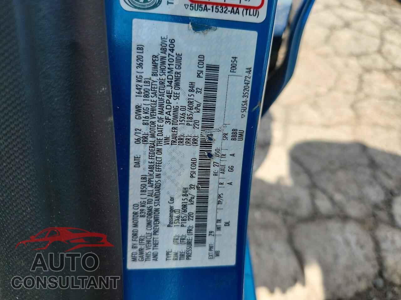 FORD FIESTA 2013 - 3FADP4EJ4DM107406