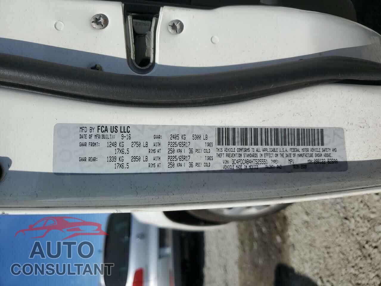 DODGE JOURNEY 2017 - 3C4PDCAB4HT525551