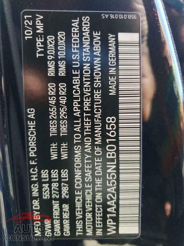 PORSCHE MACAN 2022 - WP1AA2A55NLB01658