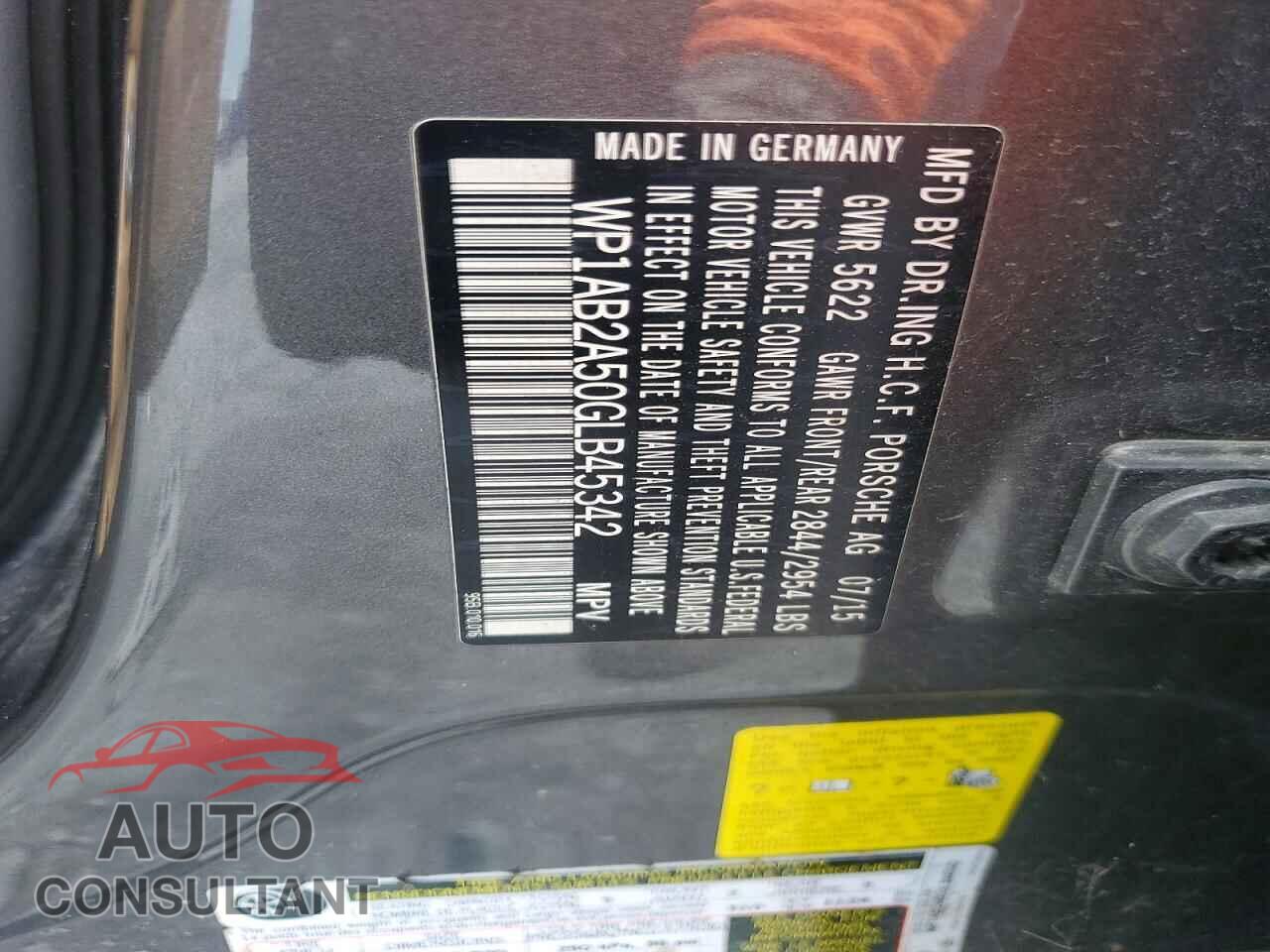 PORSCHE MACAN 2016 - WP1AB2A50GLB45342
