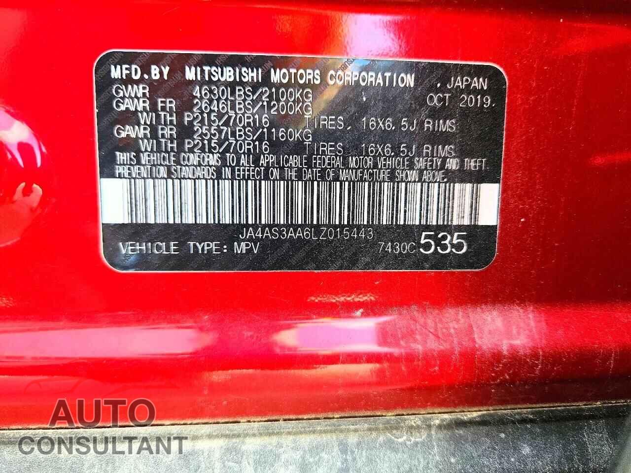 MITSUBISHI ECLIPSE 2020 - JA4AS3AA6LZ015443