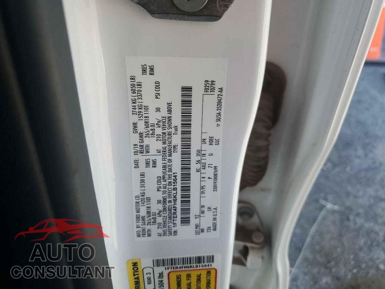 FORD RANGER 2019 - 1FTER4FH6KLB15641