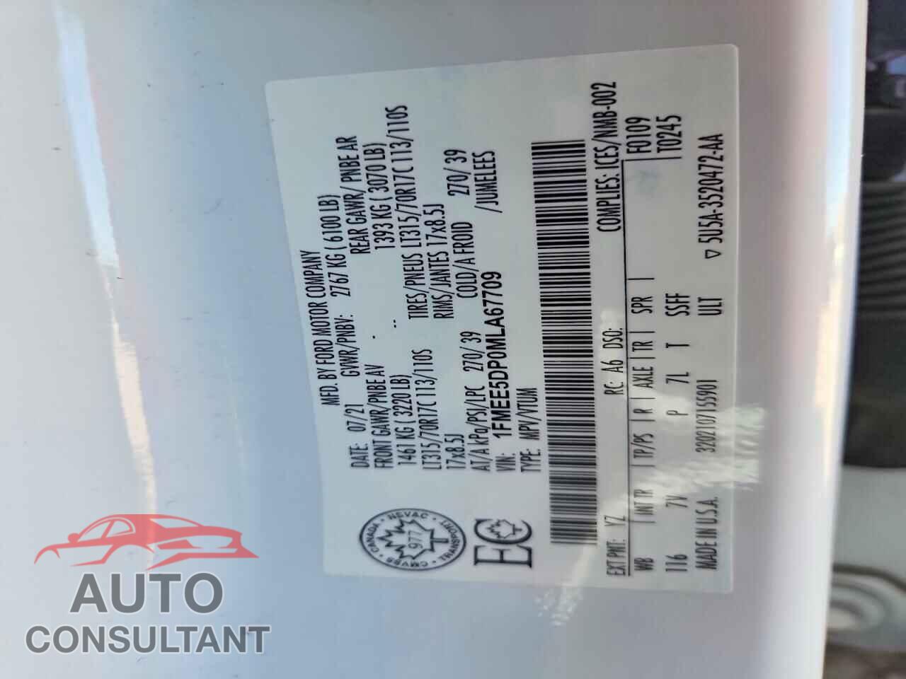 FORD BRONCO 2021 - 1FMEE5DP0MLA67709