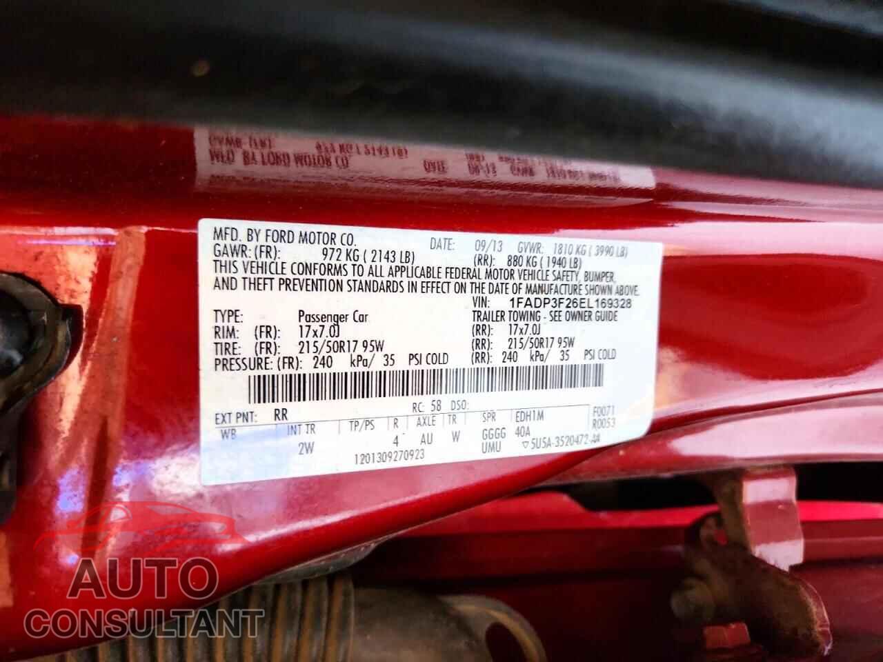 FORD FOCUS 2014 - 1FADP3F26EL169328