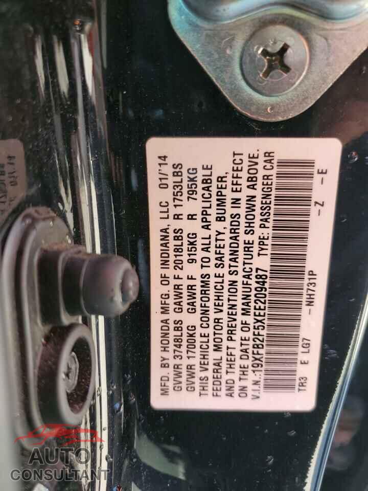 HONDA CIVIC 2014 - 19XFB2F5XEE209487