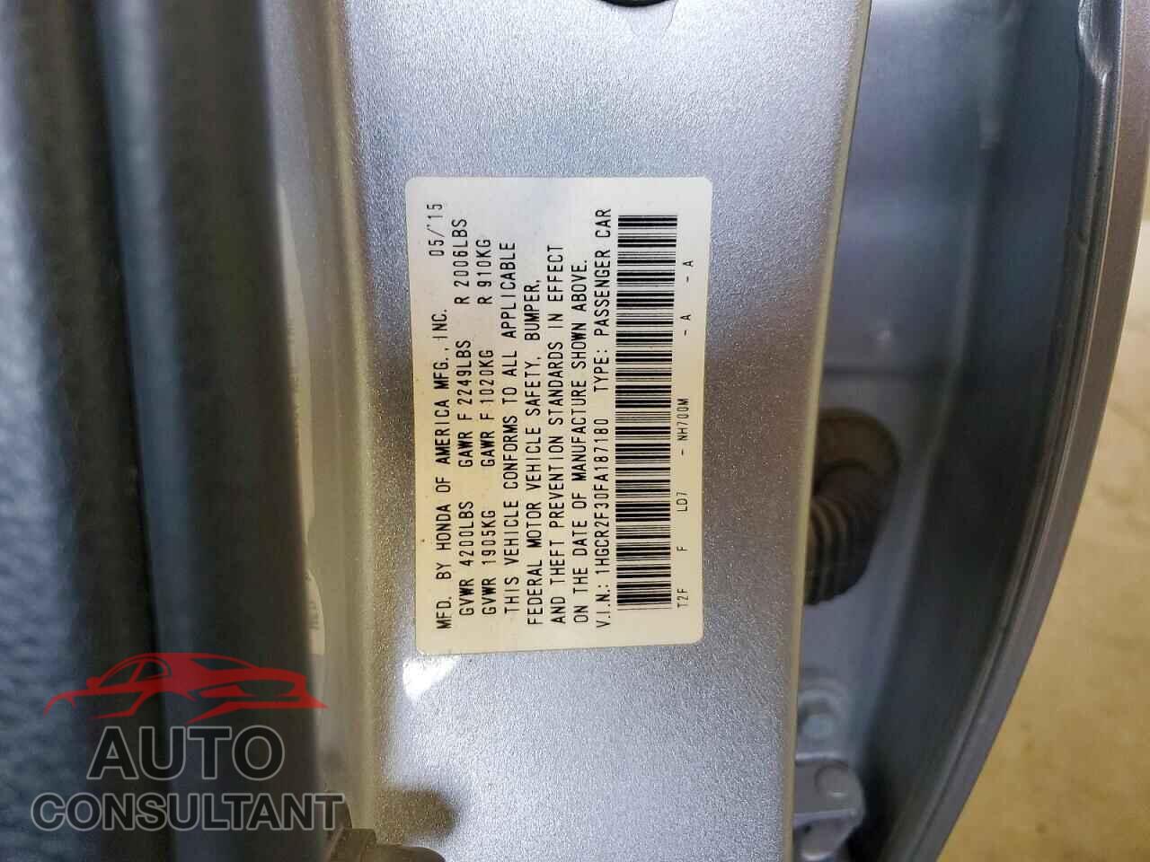 HONDA ACCORD 2015 - 1HGCR2F30FA187180