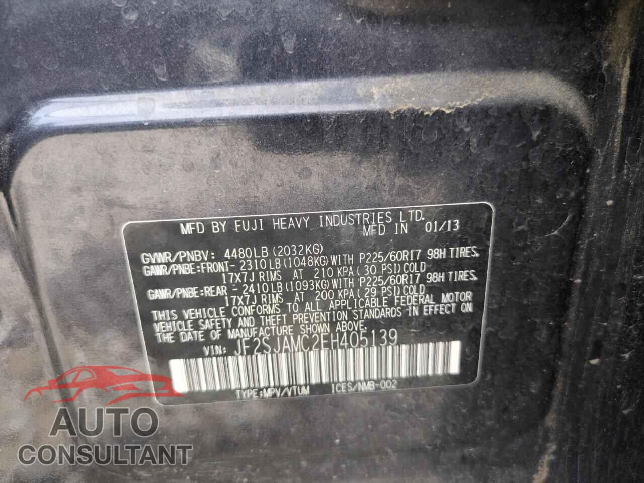 SUBARU FORESTER 2014 - JF2SJAMC2EH405139