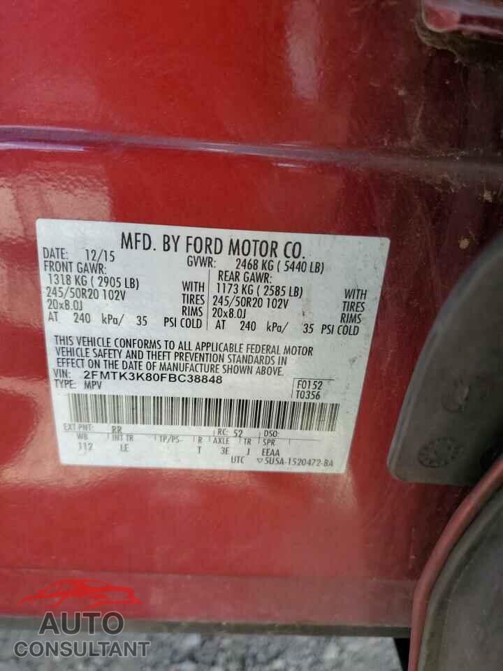 FORD EDGE 2015 - 2FMTK3K80FBC38848
