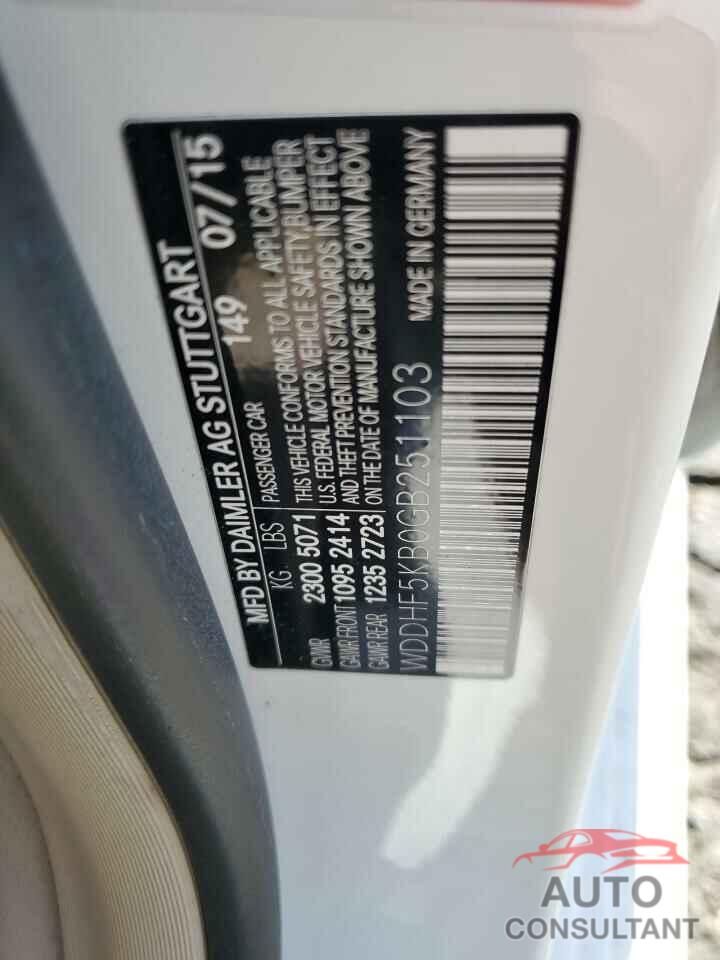 MERCEDES-BENZ E-CLASS 2016 - WDDHF5KB0GB251103