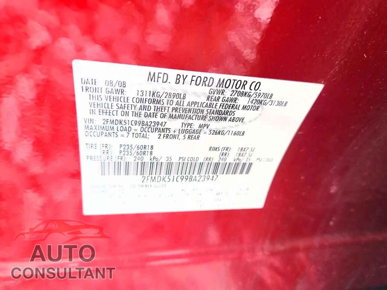 FORD FLEX 2009 - 2FMDK51C99BA23947