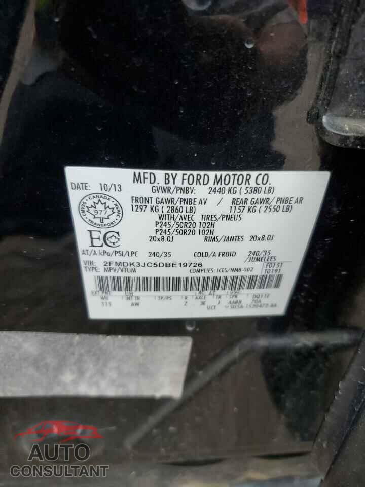 FORD EDGE 2013 - 2FMDK3JC5DBE19726