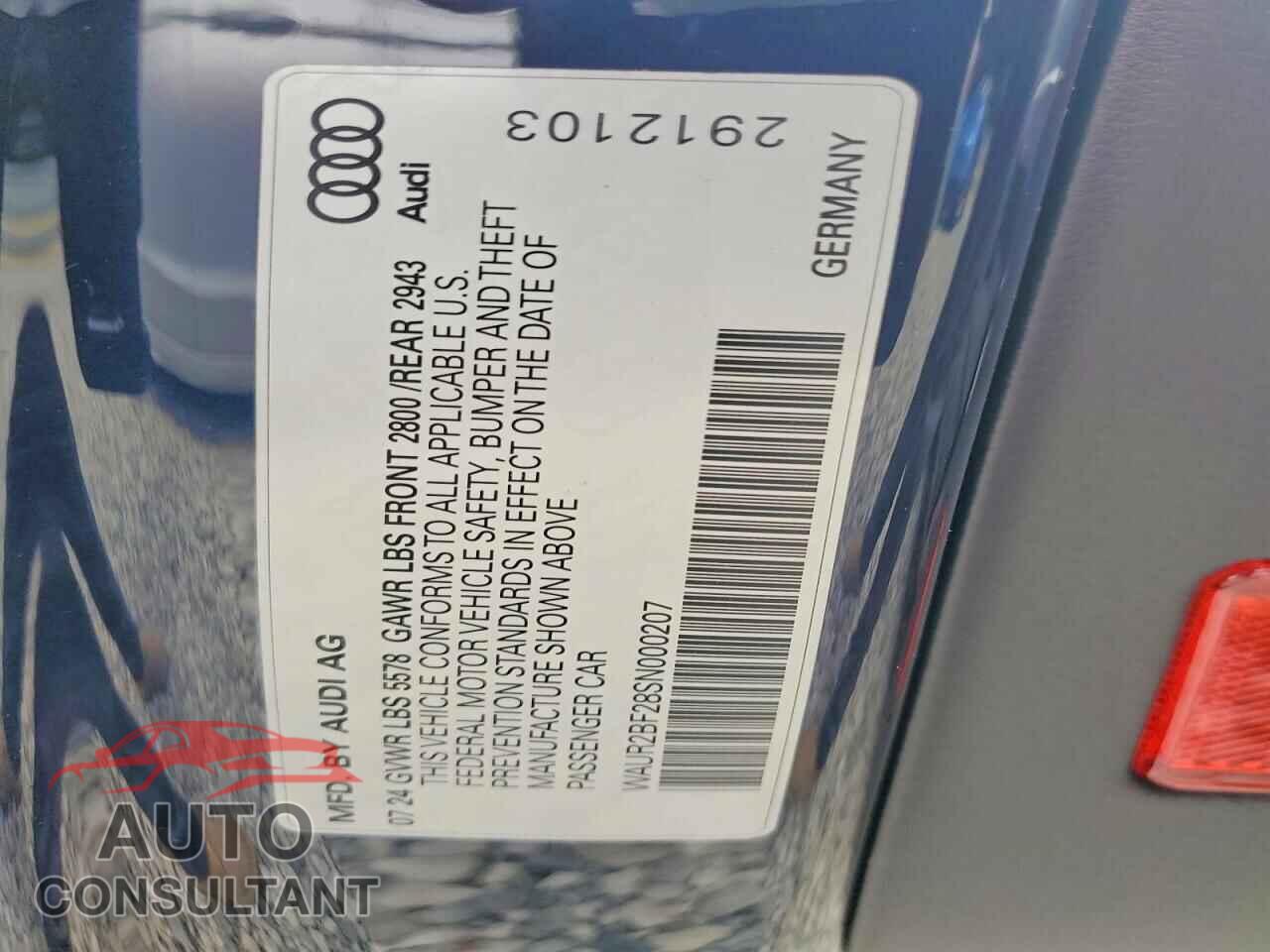 AUDI A7 2025 - WAUR2BF28SN000207