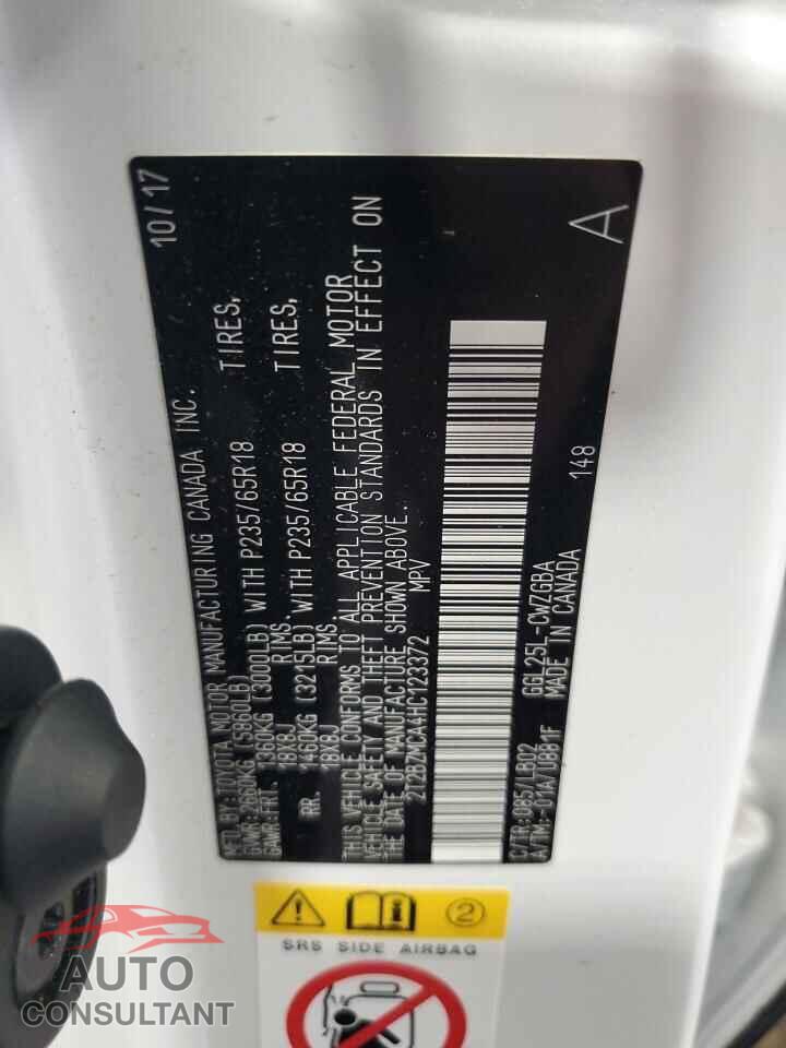 LEXUS RX350 2017 - 2T2BZMCA4HC123372