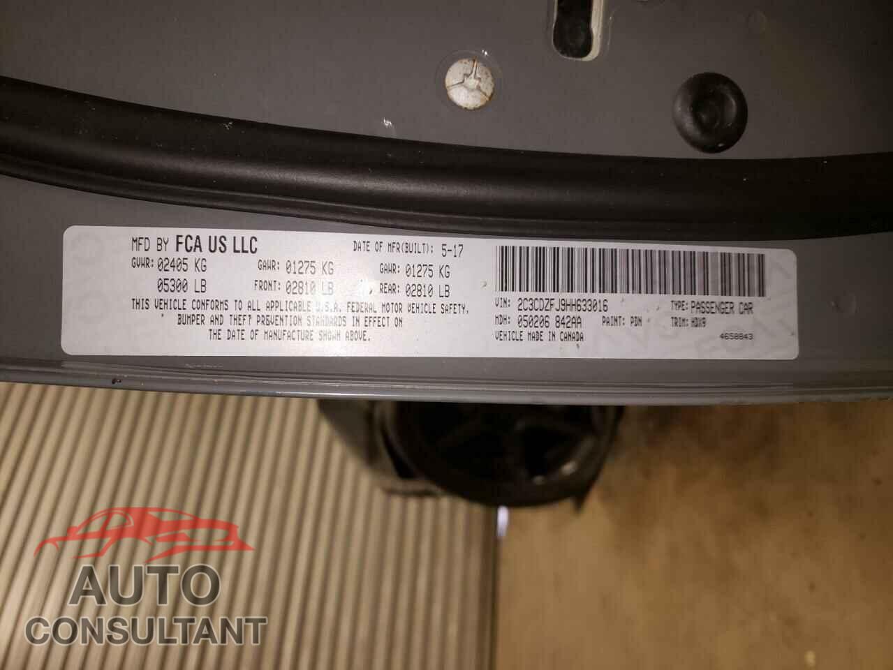 DODGE CHALLENGER 2017 - 2C3CDZFJ9HH633016