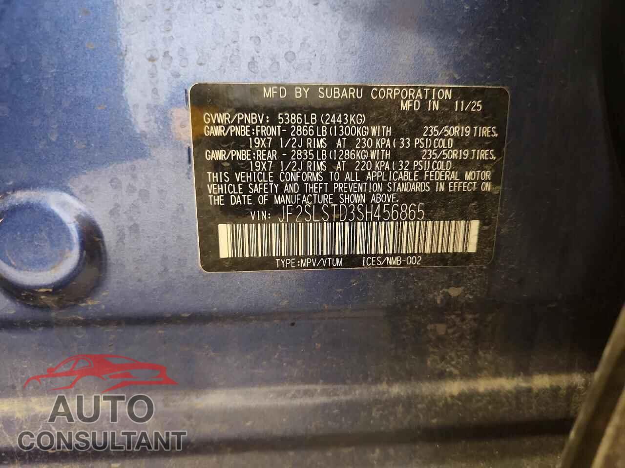 SUBARU FORESTER 2025 - JF2SLSTD3SH456865