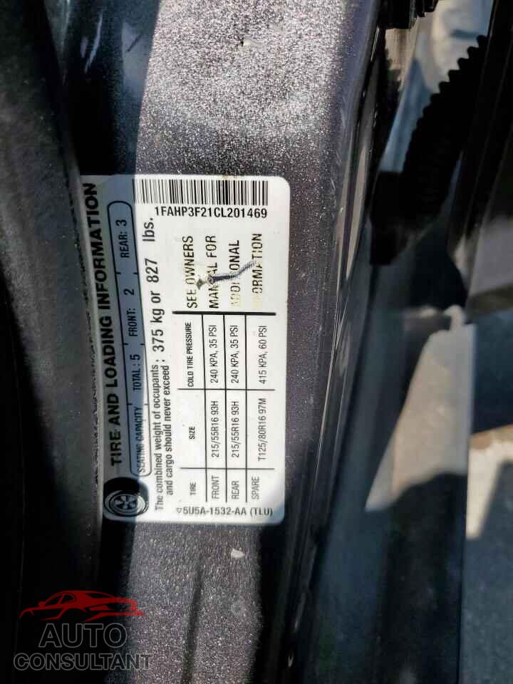 FORD FOCUS 2012 - 1FAHP3F21CL201469