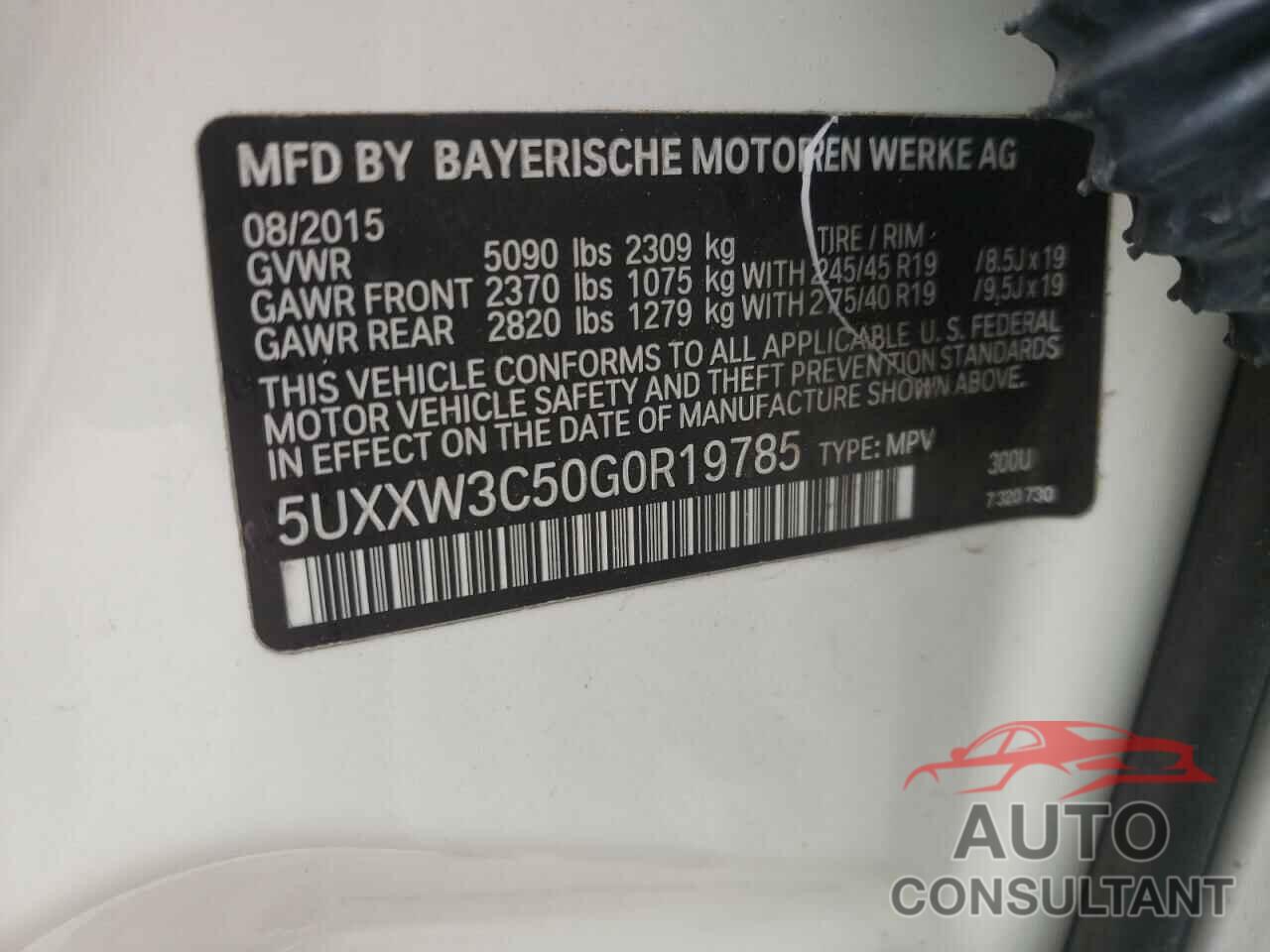 BMW X4 2016 - 5UXXW3C50G0R19785