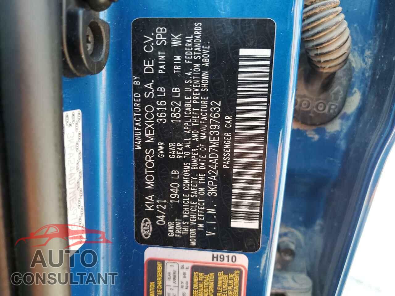 KIA RIO 2021 - 3KPA24AD7ME397632