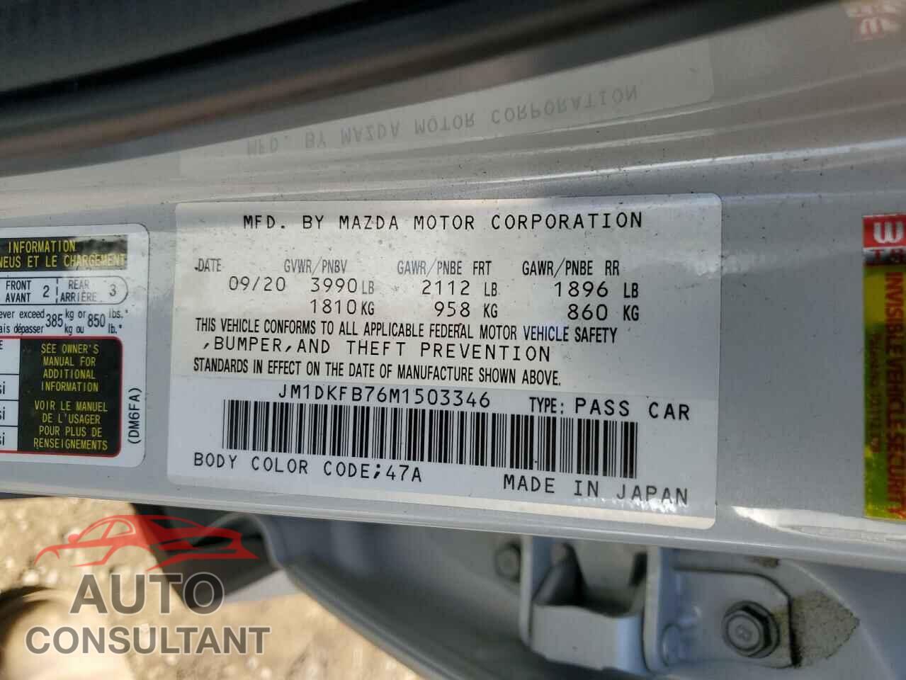 MAZDA CX-3 2021 - JM1DKFB76M1503346