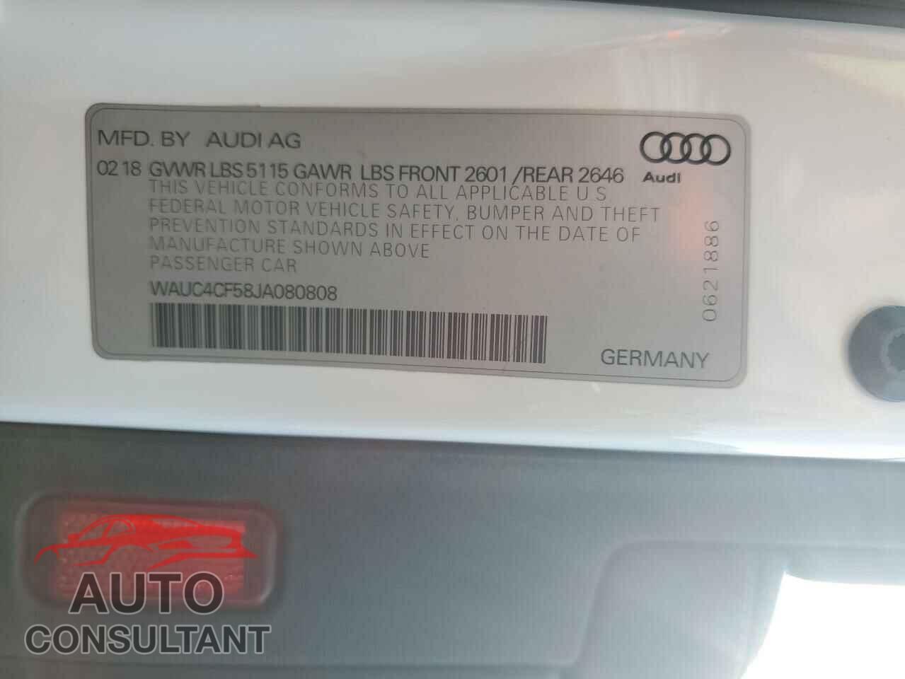 AUDI S5/RS5 2018 - WAUC4CF58JA080808