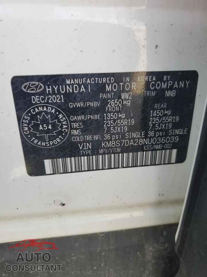 HYUNDAI SANTA FE 2022 - KM8S7DA28NU036039