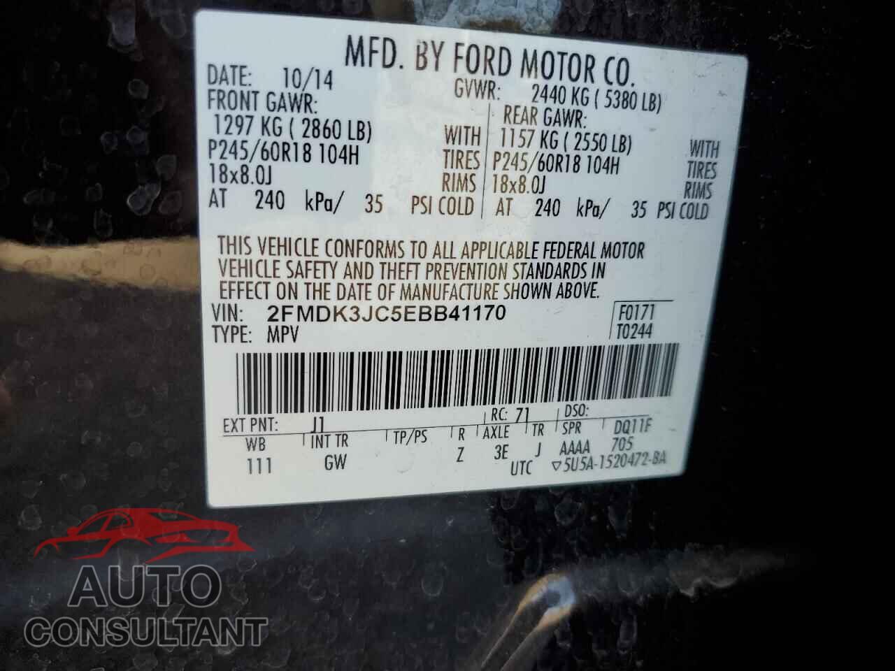 FORD EDGE 2014 - 2FMDK3JC5EBB41170