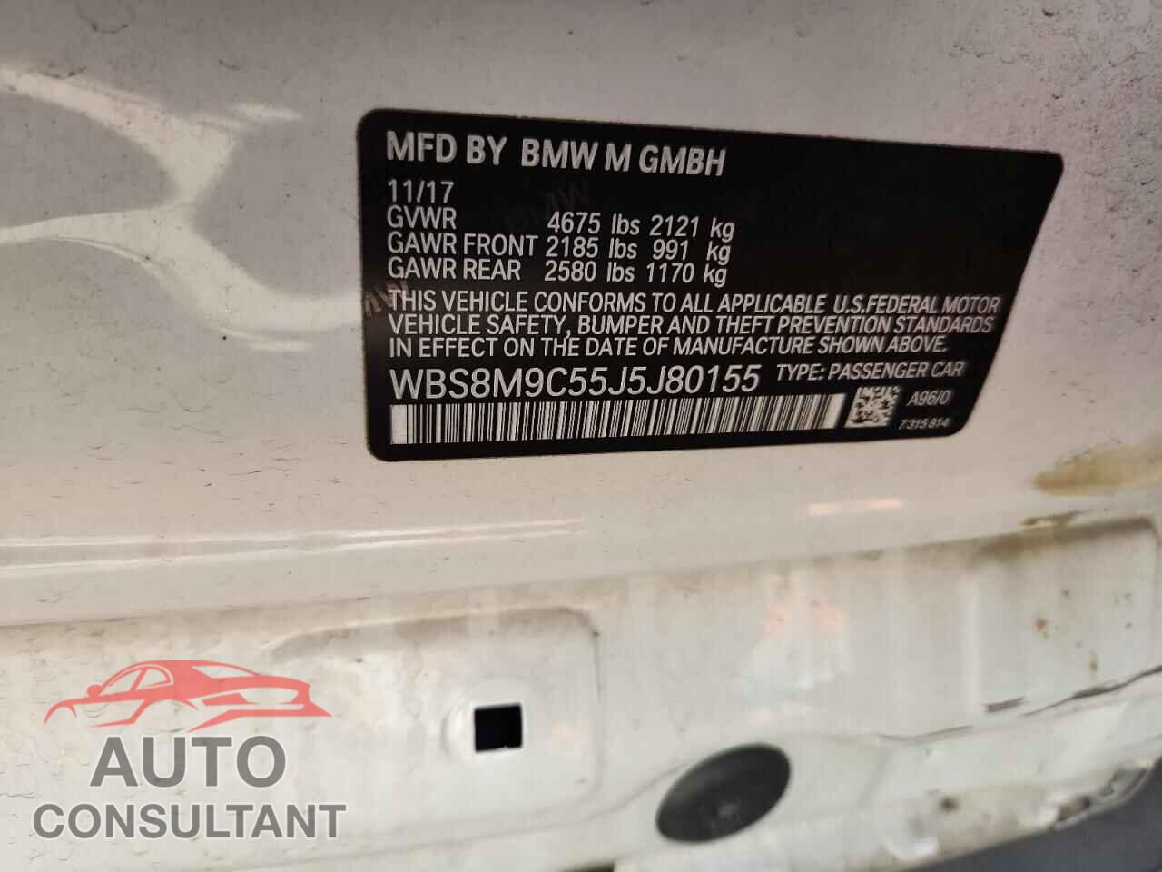 BMW M3 2018 - WBS8M9C55J5J80155