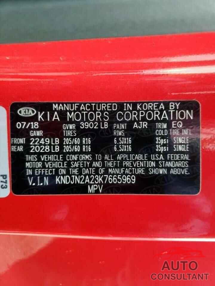 KIA SOUL 2019 - KNDJN2A23K7665969