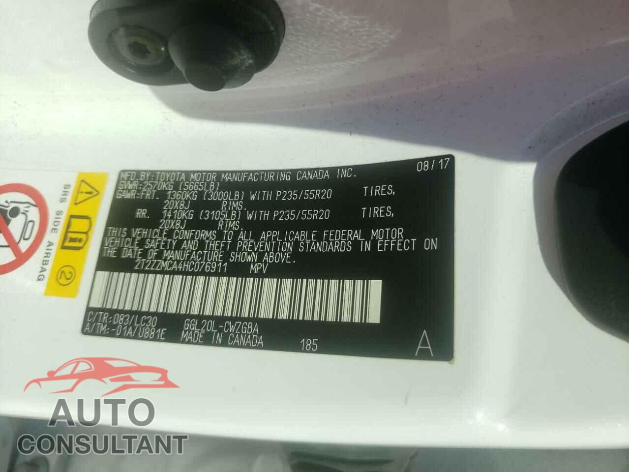 LEXUS RX350 2017 - 2T2ZZMCA4HC076911