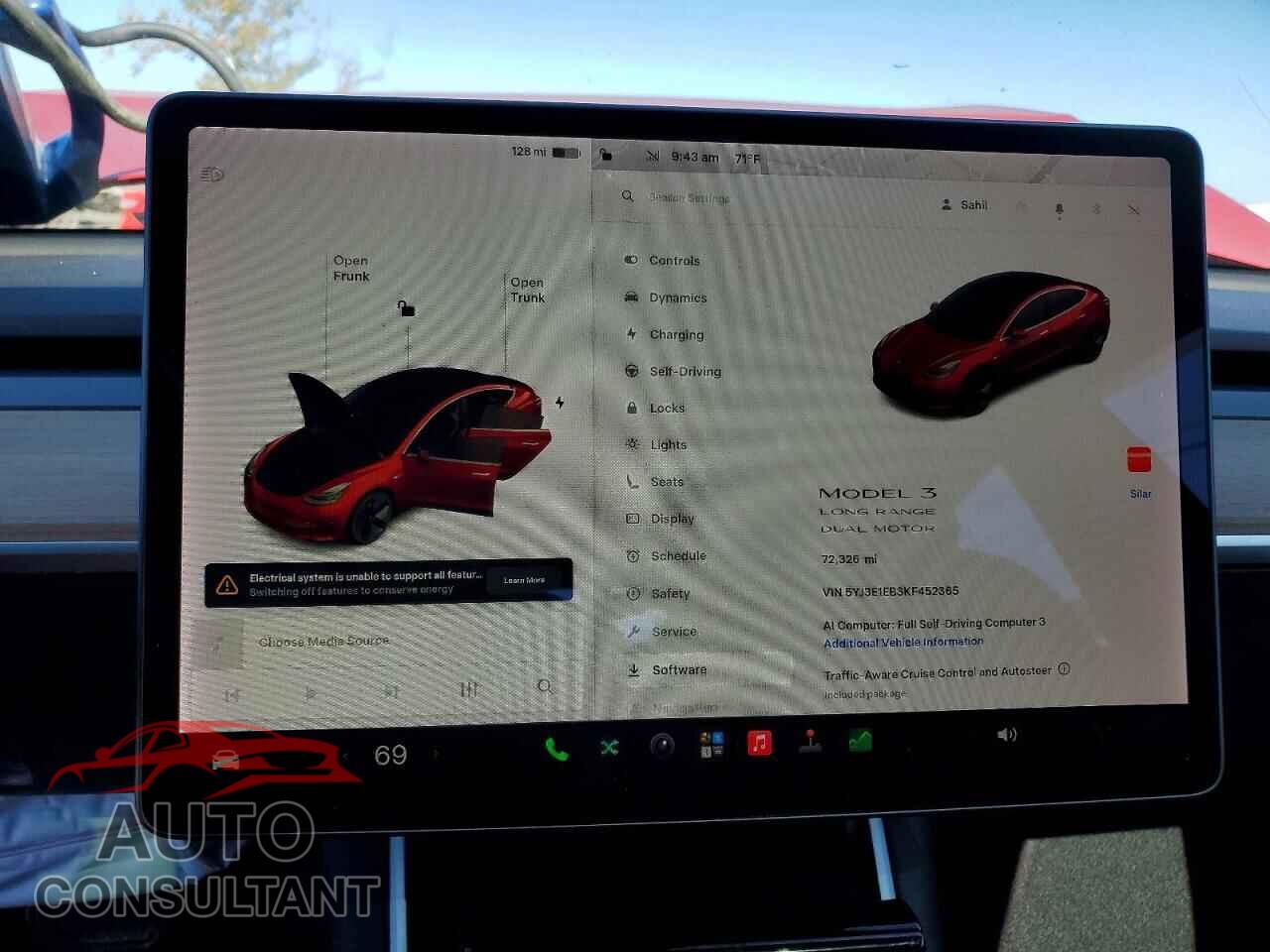 TESLA MODEL 3 2019 - 5YJ3E1EB3KF452365