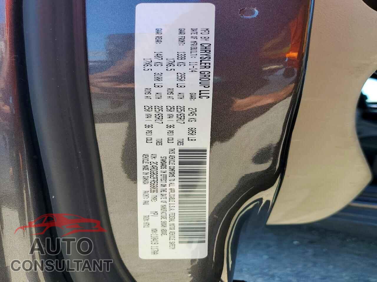 DODGE CARAVAN 2015 - 2C4RDGBG2FR568036