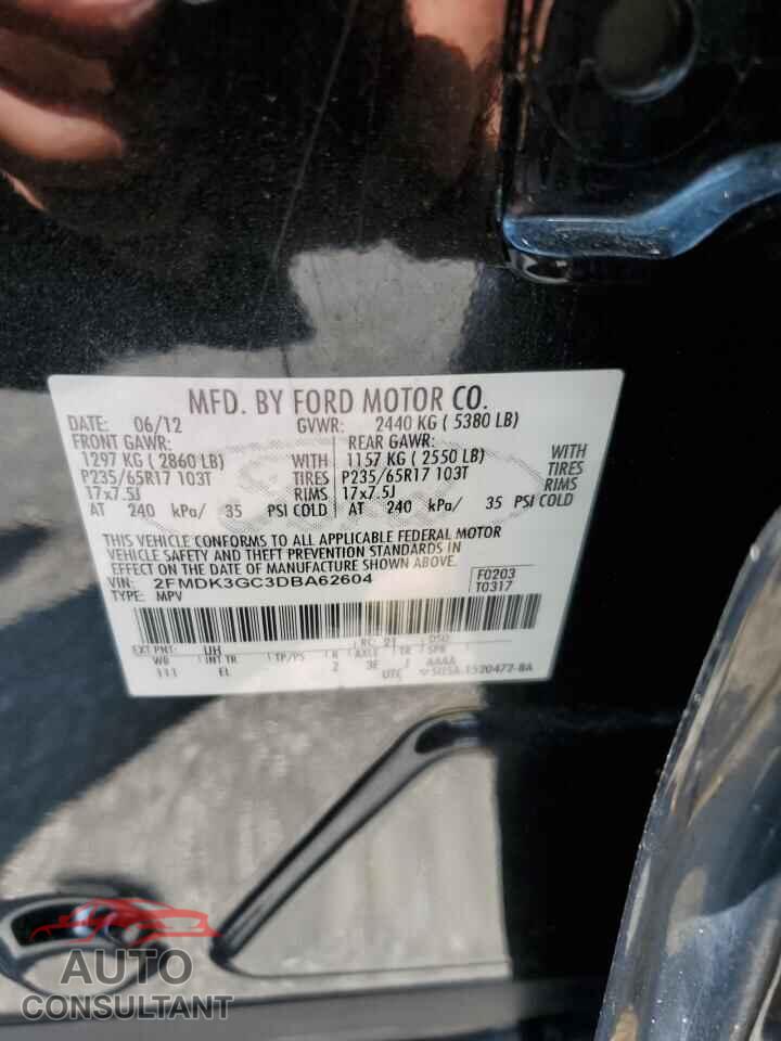 FORD EDGE 2013 - 2FMDK3GC3DBA62604