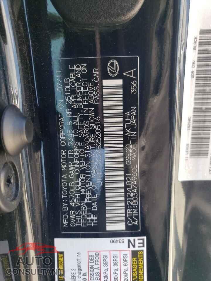 LEXUS IS 2011 - JTHFF2C24B2520516
