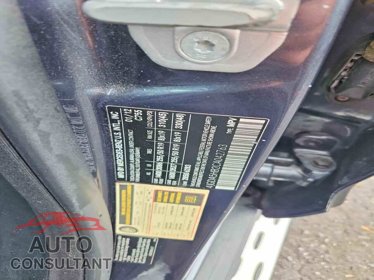 MERCEDES-BENZ M-CLASS 2012 - 4JGDA5HB2CA042763