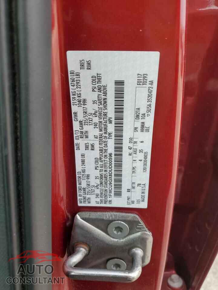 FORD ESCAPE 2013 - 1FMCU9GX8DUD00596