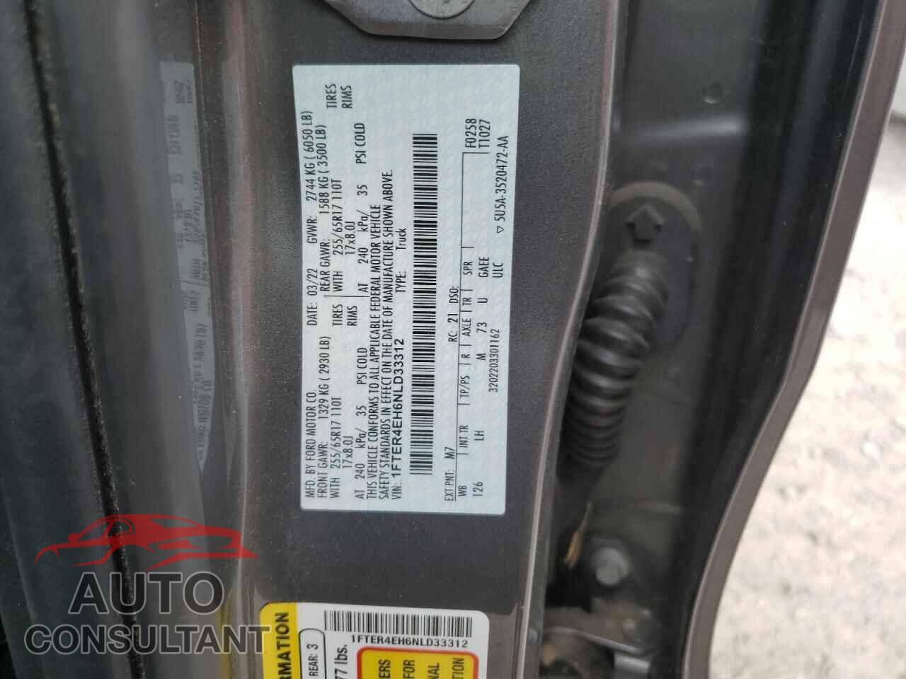 FORD RANGER 2022 - 1FTER4EH6NLD33312