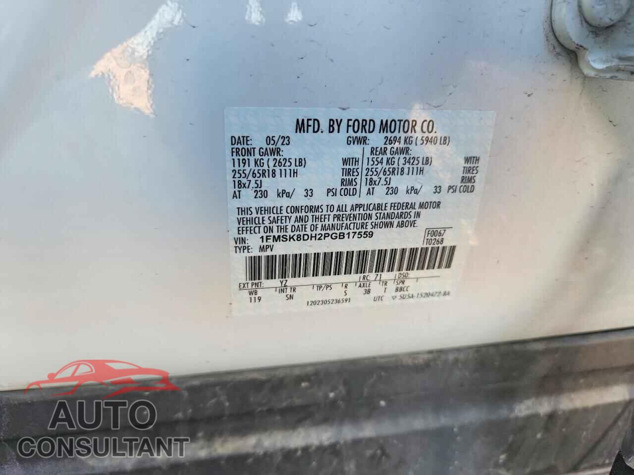 FORD EXPLORER 2023 - 1FMSK8DH2PGB17559