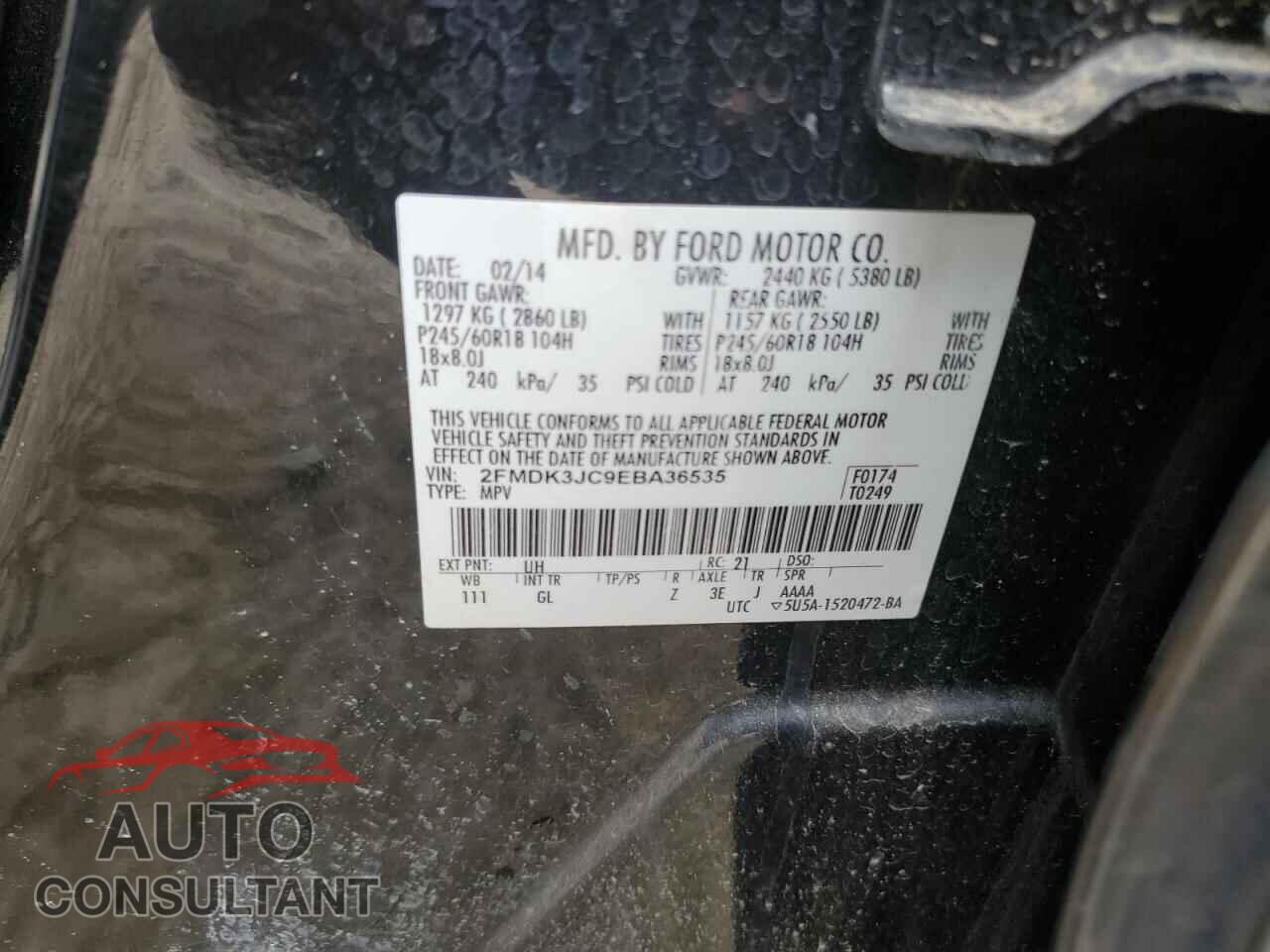 FORD EDGE 2014 - 2FMDK3JC9EBA36535