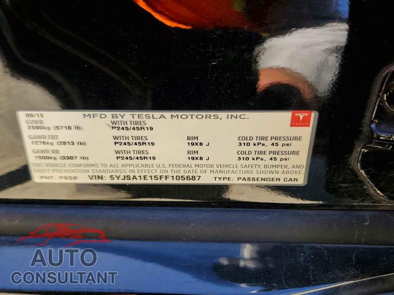 TESLA MODEL S 2015 - 5YJSA1E15FF105687
