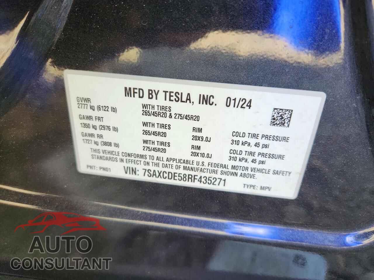 TESLA MODEL X 2024 - 7SAXCDE58RF435271